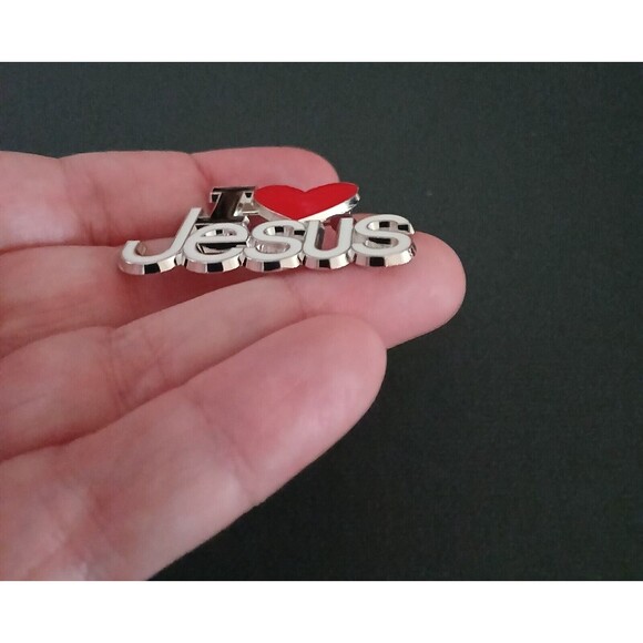 I LOVE JESUS Brooch Metal Pin Christian Jewelry Spiritual Religious Gift Idea - Picture 2 of 7